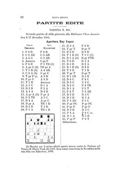 Nuova rivista degli scacchi periodico mensile compilato da una società di dilettanti