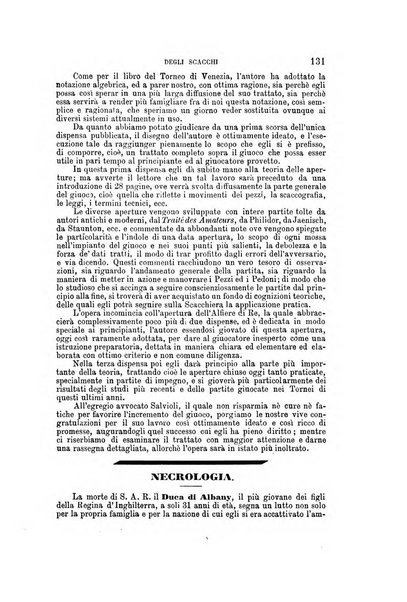 Nuova rivista degli scacchi periodico mensile compilato da una società di dilettanti