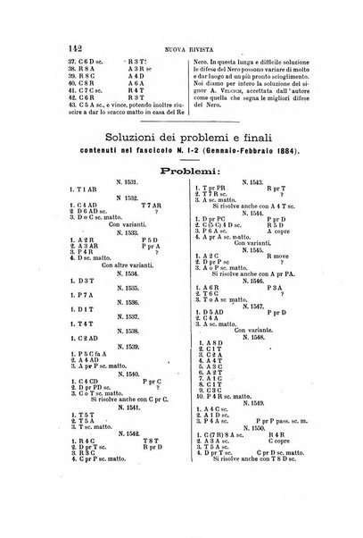 Nuova rivista degli scacchi periodico mensile compilato da una società di dilettanti