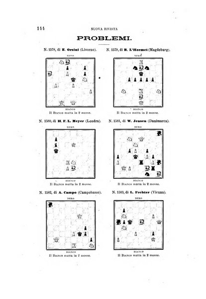 Nuova rivista degli scacchi periodico mensile compilato da una società di dilettanti