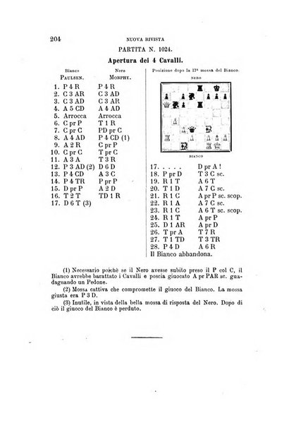 Nuova rivista degli scacchi periodico mensile compilato da una società di dilettanti