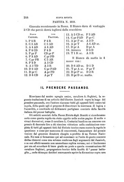 Nuova rivista degli scacchi periodico mensile compilato da una società di dilettanti