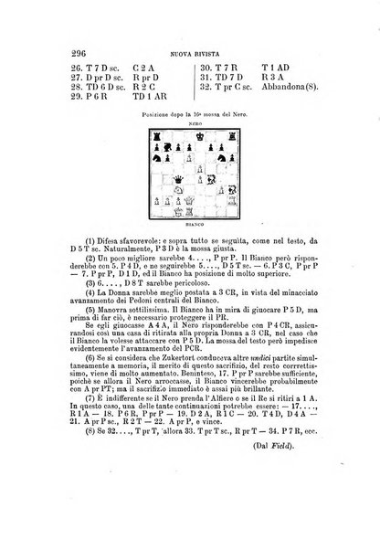 Nuova rivista degli scacchi periodico mensile compilato da una società di dilettanti