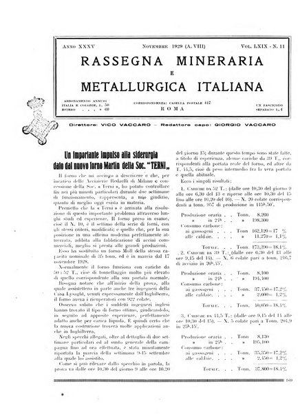 Rassegna mineraria e metallurgica italiana organo ufficiale dell'Associazione di cultura fra i tecnici metallurgici e minerari italiani