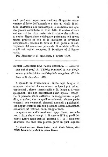 Archivio italiano per le malattie nervose e più particolarmente per le alienazioni mentali organo della Società freniatrica italiana <1874-1891>