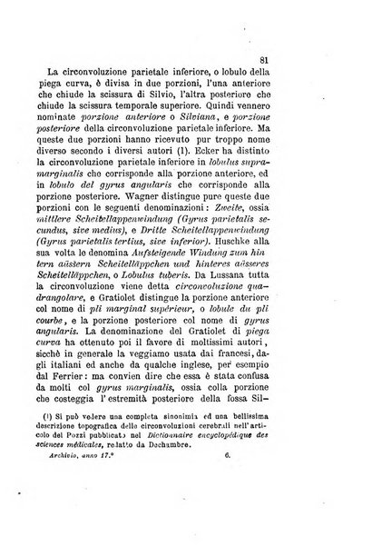 Archivio italiano per le malattie nervose e più particolarmente per le alienazioni mentali organo della Società freniatrica italiana <1874-1891>