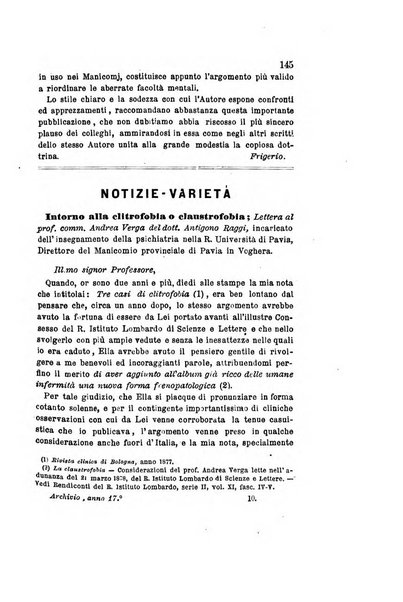 Archivio italiano per le malattie nervose e più particolarmente per le alienazioni mentali organo della Società freniatrica italiana <1874-1891>