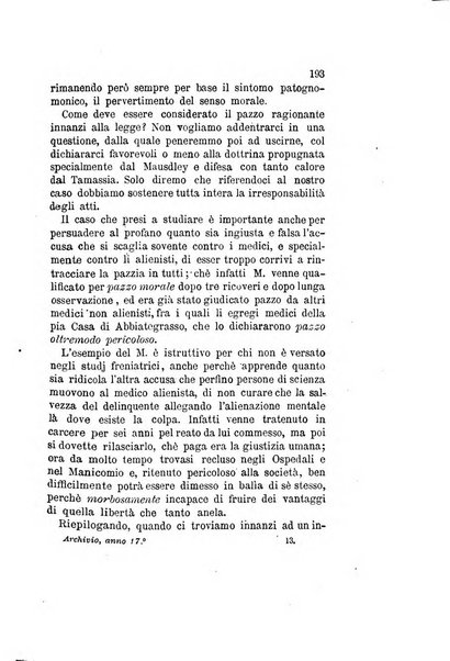 Archivio italiano per le malattie nervose e più particolarmente per le alienazioni mentali organo della Società freniatrica italiana <1874-1891>