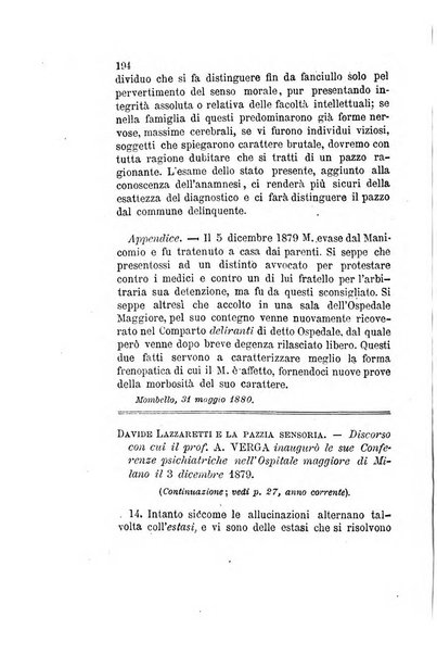 Archivio italiano per le malattie nervose e più particolarmente per le alienazioni mentali organo della Società freniatrica italiana <1874-1891>