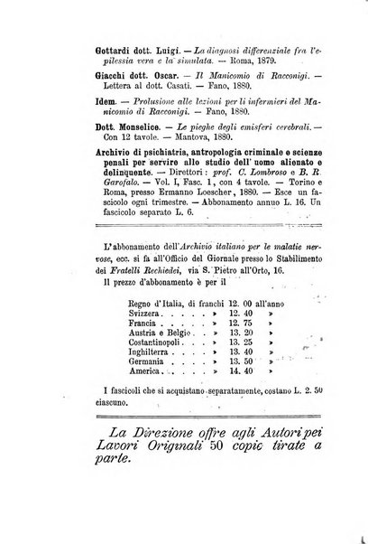 Archivio italiano per le malattie nervose e più particolarmente per le alienazioni mentali organo della Società freniatrica italiana <1874-1891>