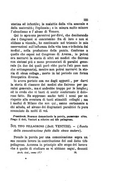 Archivio italiano per le malattie nervose e più particolarmente per le alienazioni mentali organo della Società freniatrica italiana <1874-1891>