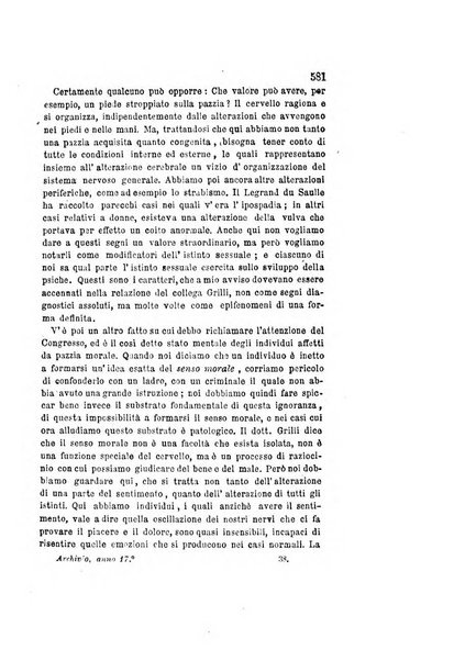 Archivio italiano per le malattie nervose e più particolarmente per le alienazioni mentali organo della Società freniatrica italiana <1874-1891>