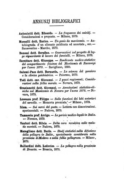 Archivio italiano per le malattie nervose e più particolarmente per le alienazioni mentali organo della Società freniatrica italiana <1874-1891>