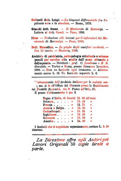 Archivio italiano per le malattie nervose e più particolarmente per le alienazioni mentali organo della Società freniatrica italiana <1874-1891>