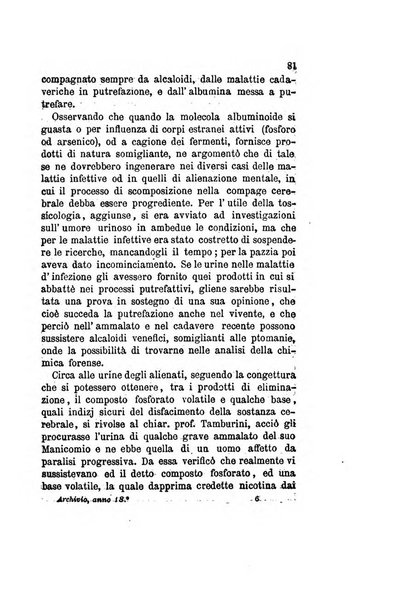 Archivio italiano per le malattie nervose e più particolarmente per le alienazioni mentali organo della Società freniatrica italiana <1874-1891>