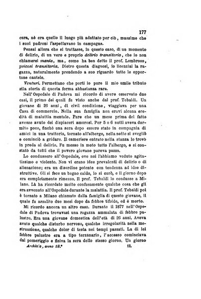 Archivio italiano per le malattie nervose e più particolarmente per le alienazioni mentali organo della Società freniatrica italiana <1874-1891>