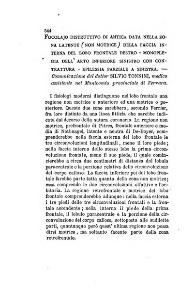 Archivio italiano per le malattie nervose e più particolarmente per le alienazioni mentali organo della Società freniatrica italiana <1874-1891>