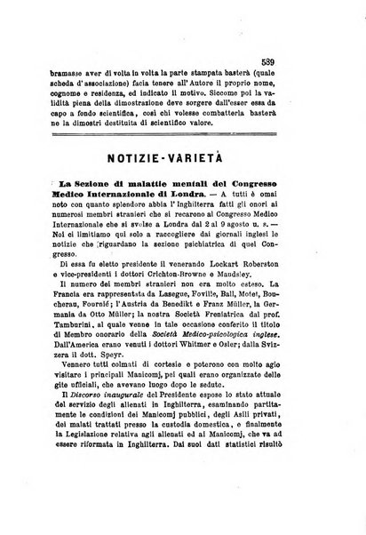 Archivio italiano per le malattie nervose e più particolarmente per le alienazioni mentali organo della Società freniatrica italiana <1874-1891>