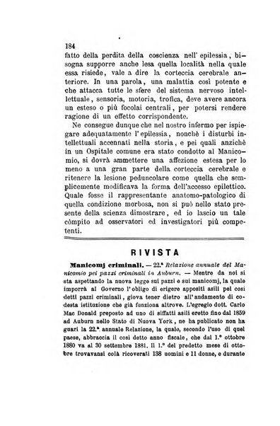 Archivio italiano per le malattie nervose e più particolarmente per le alienazioni mentali organo della Società freniatrica italiana <1874-1891>