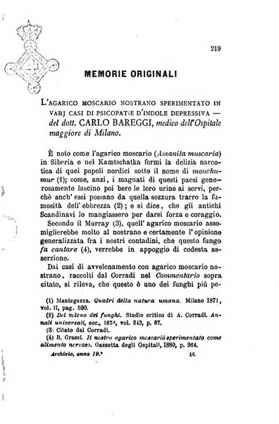 Archivio italiano per le malattie nervose e più particolarmente per le alienazioni mentali organo della Società freniatrica italiana <1874-1891>