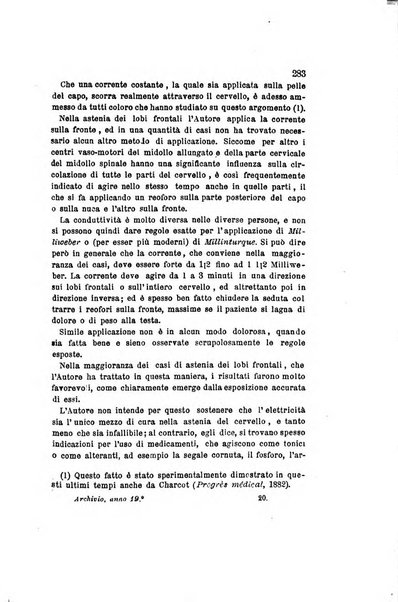 Archivio italiano per le malattie nervose e più particolarmente per le alienazioni mentali organo della Società freniatrica italiana <1874-1891>