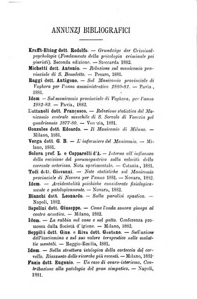 Archivio italiano per le malattie nervose e più particolarmente per le alienazioni mentali organo della Società freniatrica italiana <1874-1891>