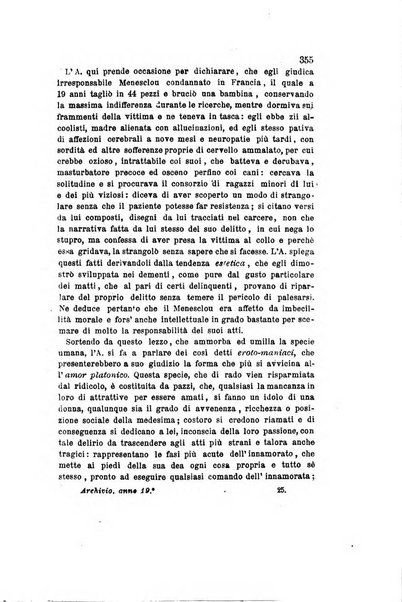 Archivio italiano per le malattie nervose e più particolarmente per le alienazioni mentali organo della Società freniatrica italiana <1874-1891>