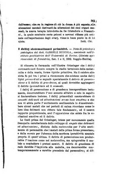 Archivio italiano per le malattie nervose e più particolarmente per le alienazioni mentali organo della Società freniatrica italiana <1874-1891>