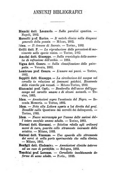 Archivio italiano per le malattie nervose e più particolarmente per le alienazioni mentali organo della Società freniatrica italiana <1874-1891>