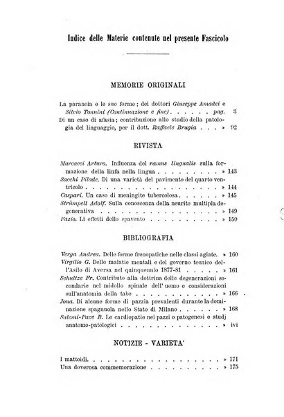 Archivio italiano per le malattie nervose e più particolarmente per le alienazioni mentali organo della Società freniatrica italiana <1874-1891>