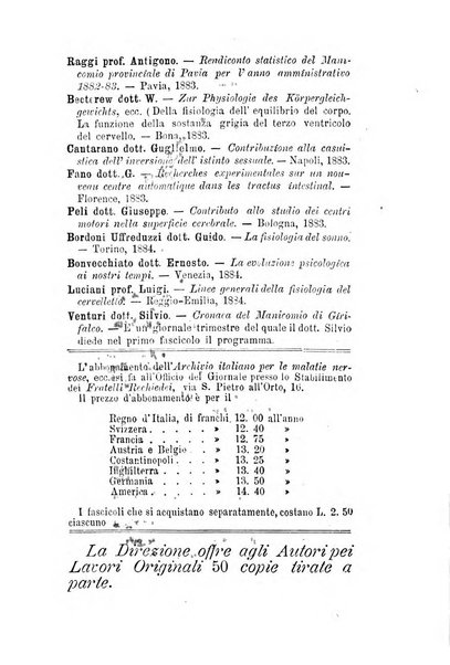 Archivio italiano per le malattie nervose e più particolarmente per le alienazioni mentali organo della Società freniatrica italiana <1874-1891>