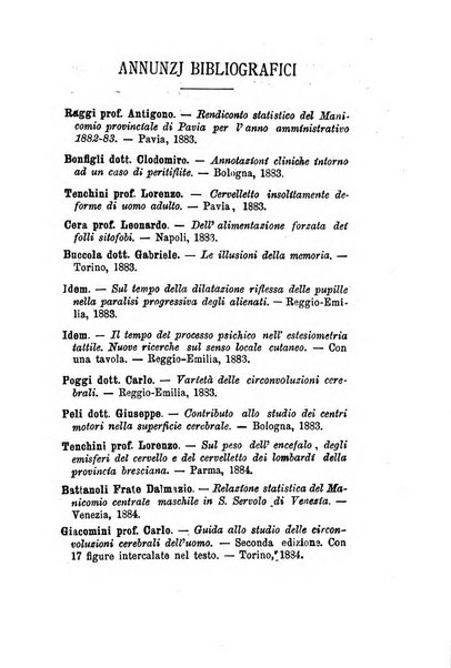 Archivio italiano per le malattie nervose e più particolarmente per le alienazioni mentali organo della Società freniatrica italiana <1874-1891>