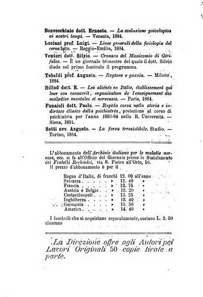 Archivio italiano per le malattie nervose e più particolarmente per le alienazioni mentali organo della Società freniatrica italiana <1874-1891>