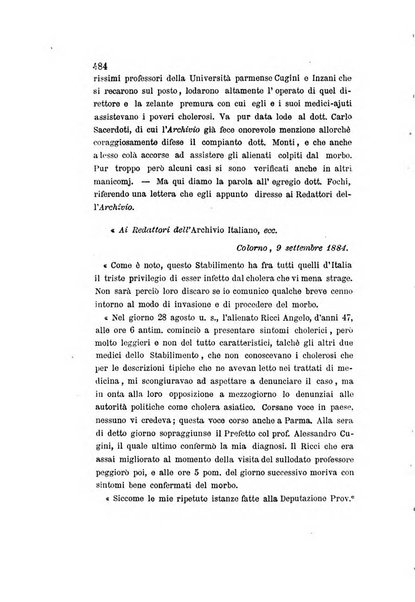 Archivio italiano per le malattie nervose e più particolarmente per le alienazioni mentali organo della Società freniatrica italiana <1874-1891>