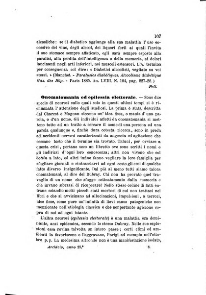 Archivio italiano per le malattie nervose e più particolarmente per le alienazioni mentali organo della Società freniatrica italiana <1874-1891>