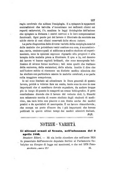 Archivio italiano per le malattie nervose e più particolarmente per le alienazioni mentali organo della Società freniatrica italiana <1874-1891>