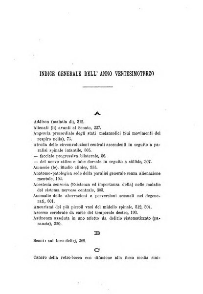 Archivio italiano per le malattie nervose e più particolarmente per le alienazioni mentali organo della Società freniatrica italiana <1874-1891>