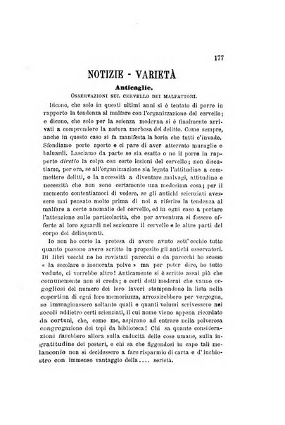 Archivio italiano per le malattie nervose e più particolarmente per le alienazioni mentali organo della Società freniatrica italiana <1874-1891>