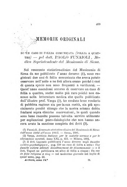 Archivio italiano per le malattie nervose e più particolarmente per le alienazioni mentali organo della Società freniatrica italiana <1874-1891>