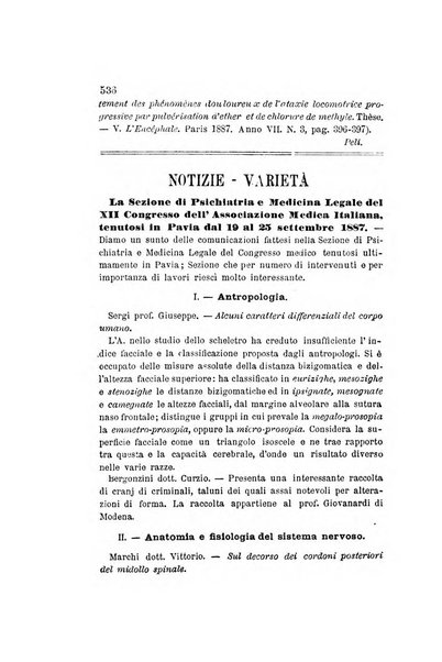 Archivio italiano per le malattie nervose e più particolarmente per le alienazioni mentali organo della Società freniatrica italiana <1874-1891>