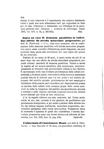 Archivio italiano per le malattie nervose e più particolarmente per le alienazioni mentali organo della Società freniatrica italiana <1874-1891>