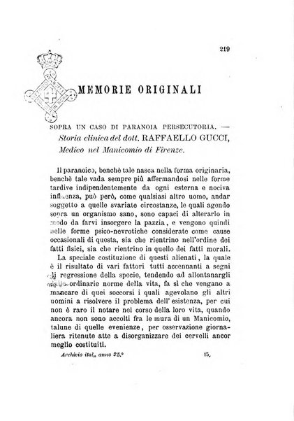 Archivio italiano per le malattie nervose e più particolarmente per le alienazioni mentali organo della Società freniatrica italiana <1874-1891>