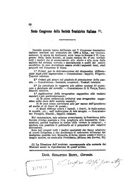 Archivio italiano per le malattie nervose e più particolarmente per le alienazioni mentali organo della Società freniatrica italiana <1874-1891>