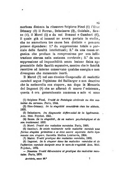 Archivio italiano per le malattie nervose e più particolarmente per le alienazioni mentali organo della Società freniatrica italiana <1874-1891>