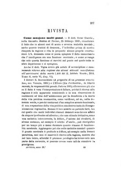 Archivio italiano per le malattie nervose e più particolarmente per le alienazioni mentali organo della Società freniatrica italiana <1874-1891>