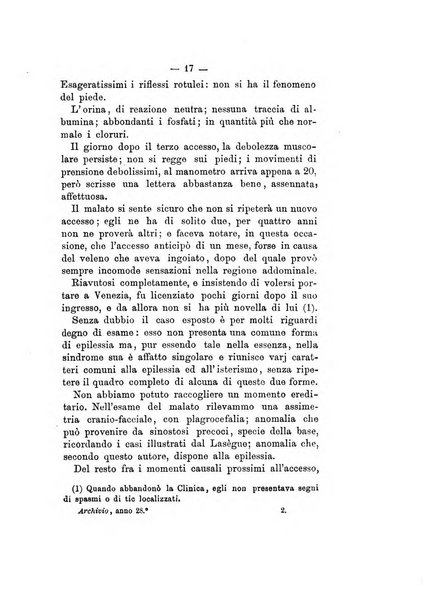 Archivio italiano per le malattie nervose e più particolarmente per le alienazioni mentali organo della Società freniatrica italiana <1874-1891>