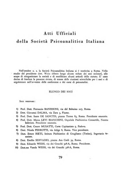 Rivista italiana di psicoanalisi organo ufficiale della Società psicoanalitica italiana