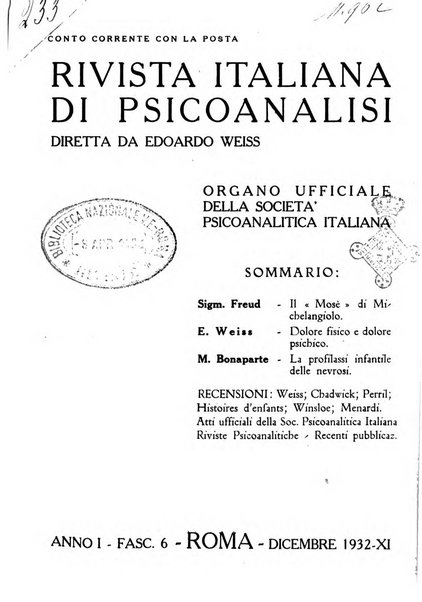 Rivista italiana di psicoanalisi organo ufficiale della Società psicoanalitica italiana