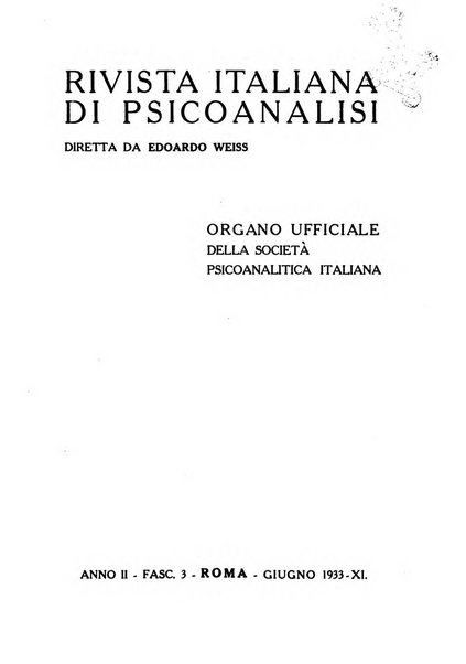 Rivista italiana di psicoanalisi organo ufficiale della Società psicoanalitica italiana