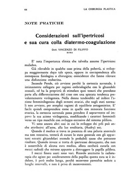 La chirurgia plastica rivista della Societa italiana di chirurgia riparatrice plastica ed estetica